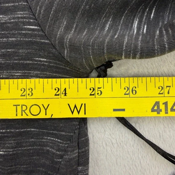 Royal Blue Shirt Mens Long Sleeve T-Shirt Charcoal Marled Zippers Tee 2XL - Picture 6 of 7